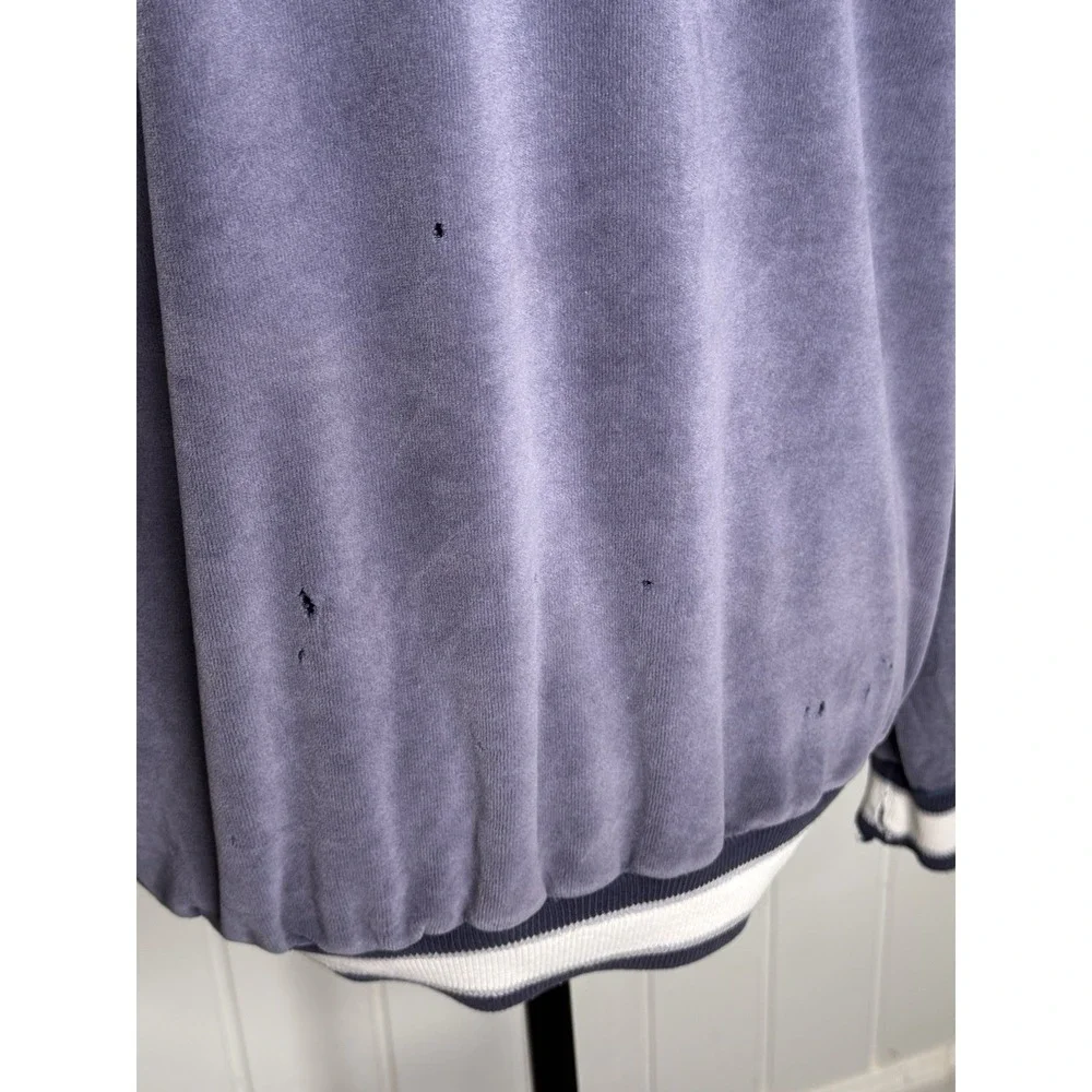 Vintage Christian Dior Track Jacket M Blue Velour Archive 90s Unisex Streetwear